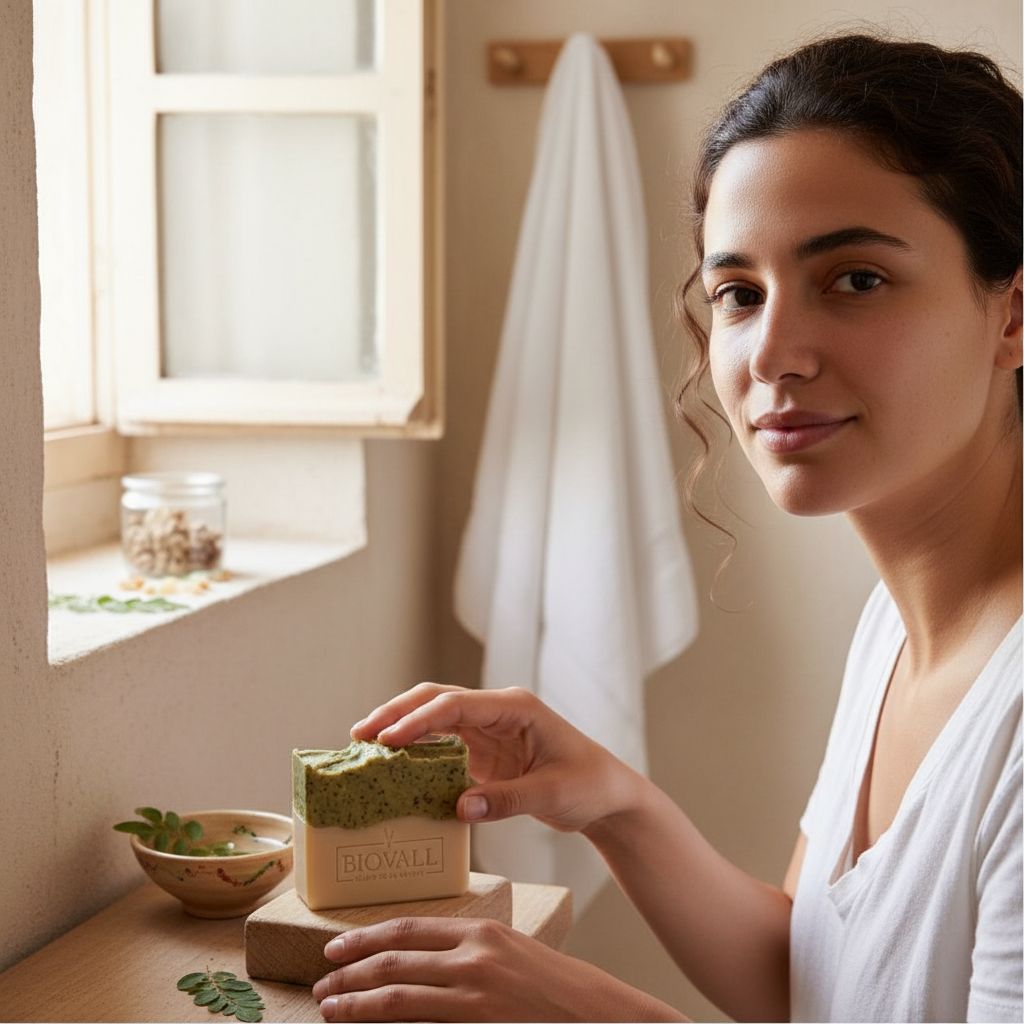 savon antirides purifiant au moringa et oliban pour une peau radieuse
