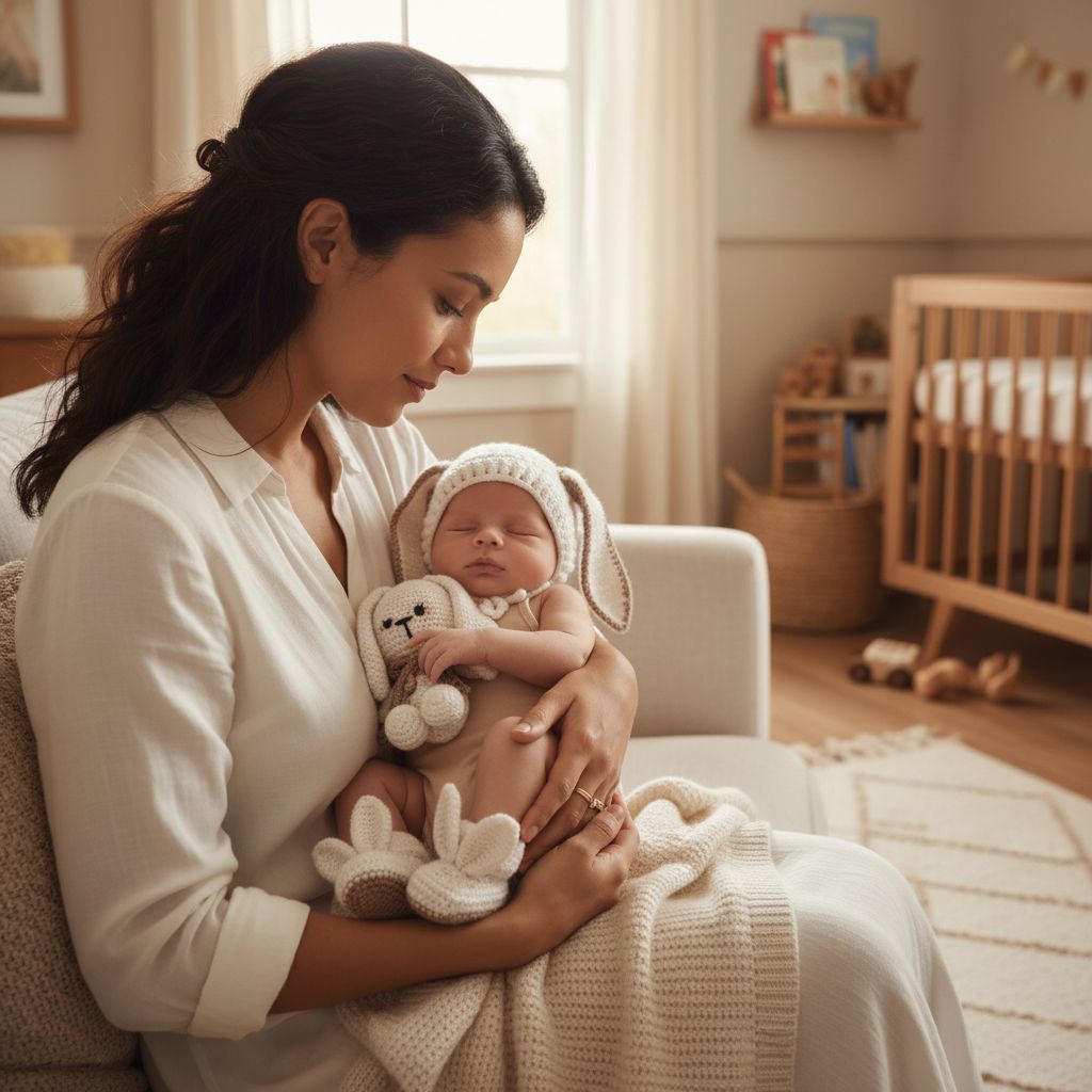 ensemble bébé oreilles de lapin en crochet pour nouveau-né