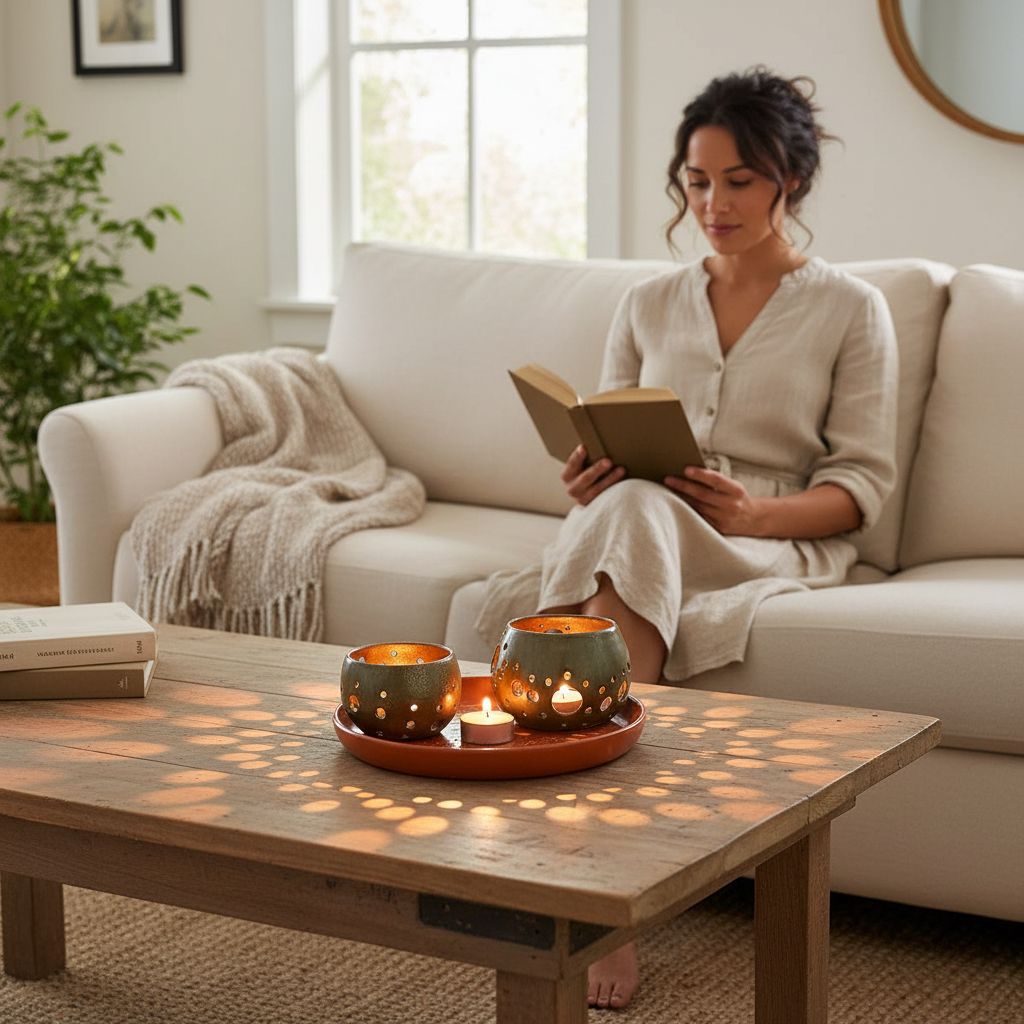 Photophores céramique élégants avec plateau assorti exclusif