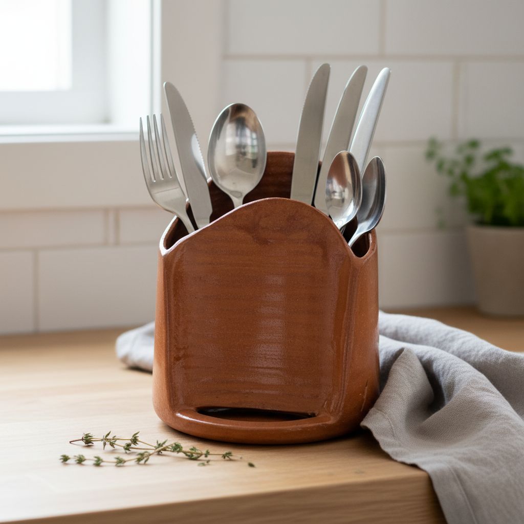 Support téléphone premium pour cuisine avec porte couverts élégant