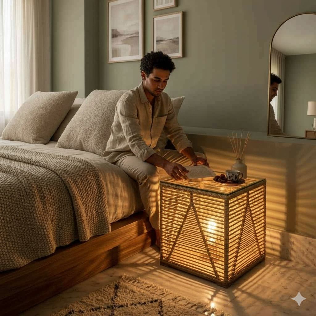 table de nuit mosaïque élégance artisanale pour votre chambre