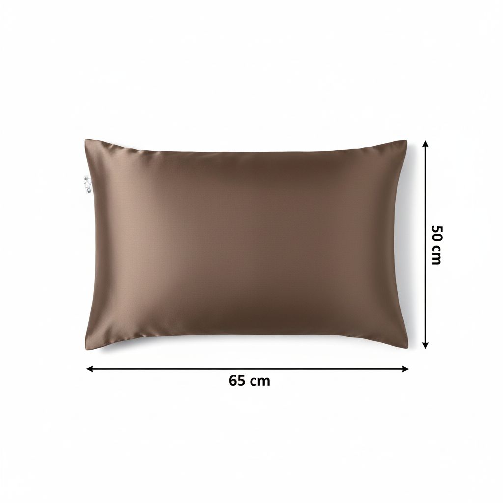 taie d'oreiller satin marron 65x50 cm pour des cheveux et peau sublimés
