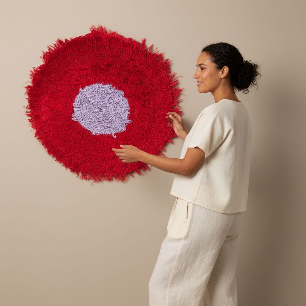 Tapis rouge en Halfa et laine pour un intérieur chic et chaleureux