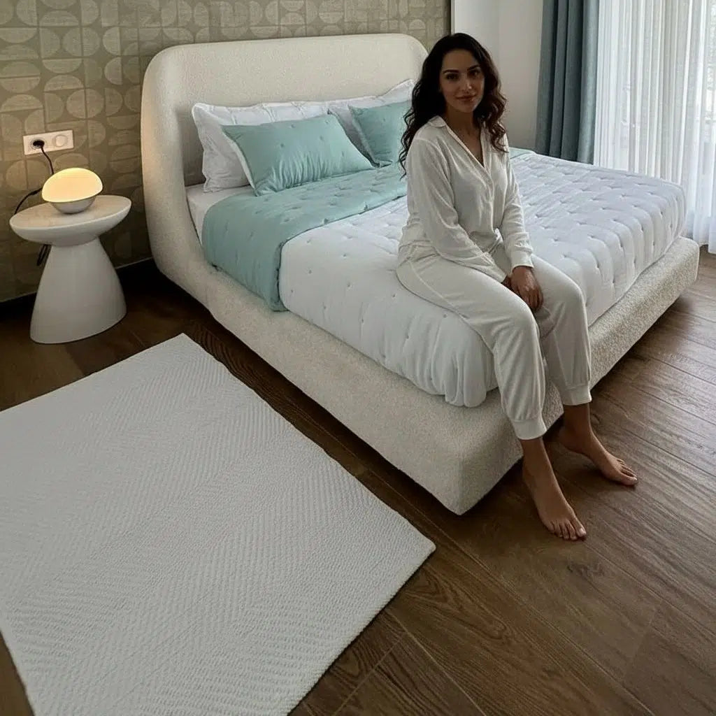 Tapis coton blanc OSLO 70x140 cm pour un intérieur élégant