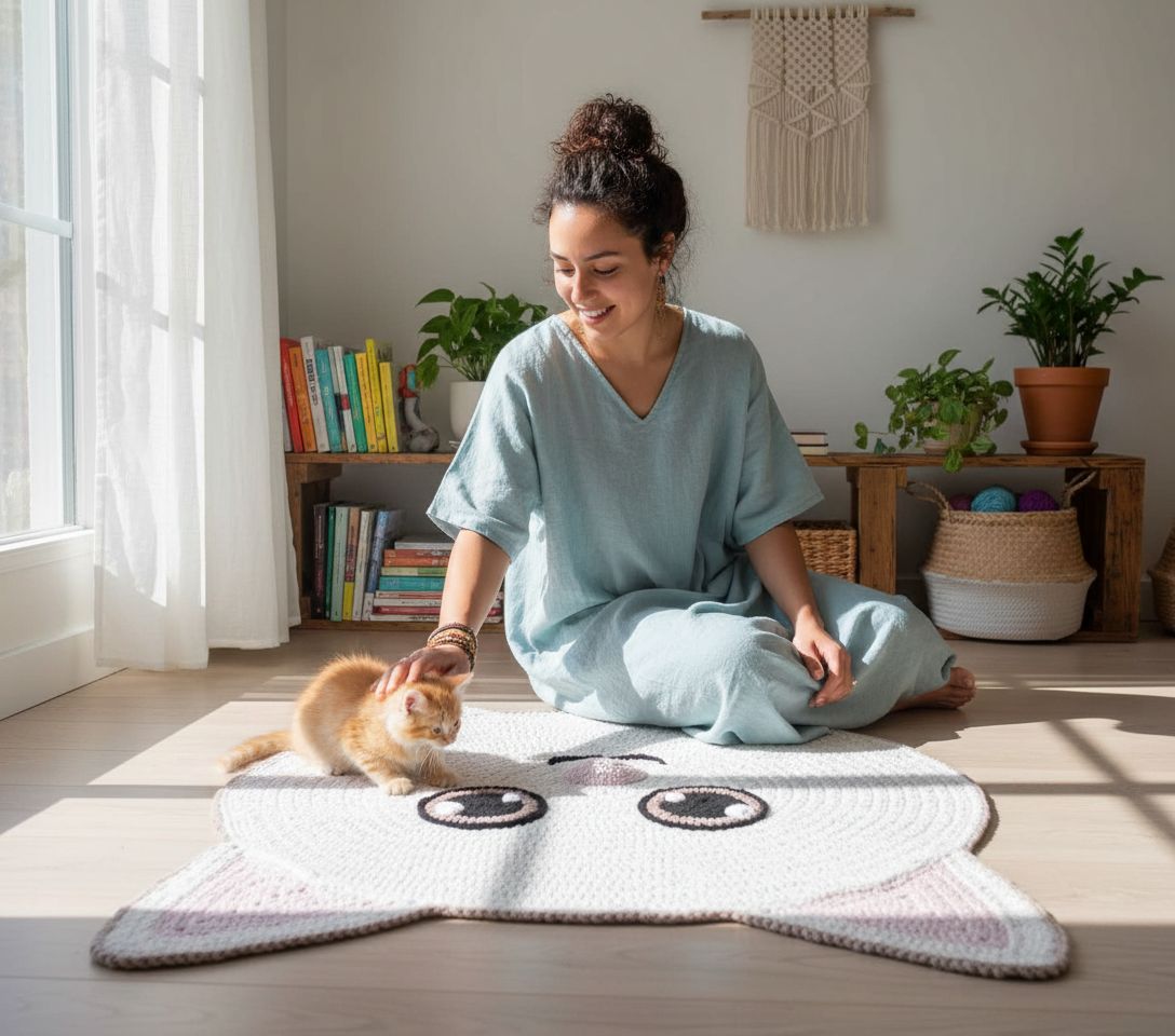 Tapis crochet upcycled pour un intérieur unique et éco-responsable