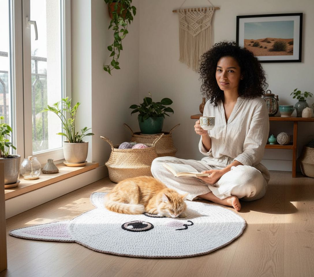 Tapis crochet upcycled pour un intérieur unique et éco-responsable