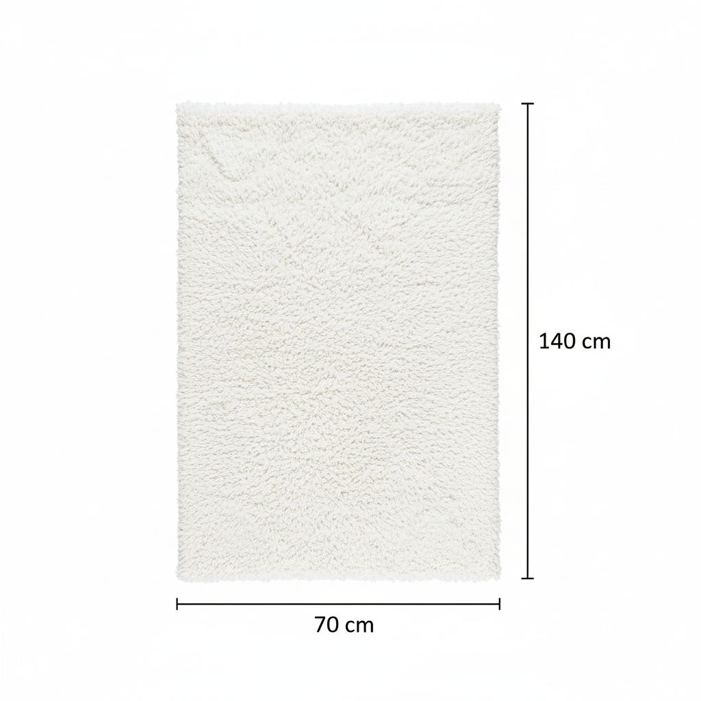 Tapis coton Shaggy blanc 70 x 140 cm confort et luxe à domicile