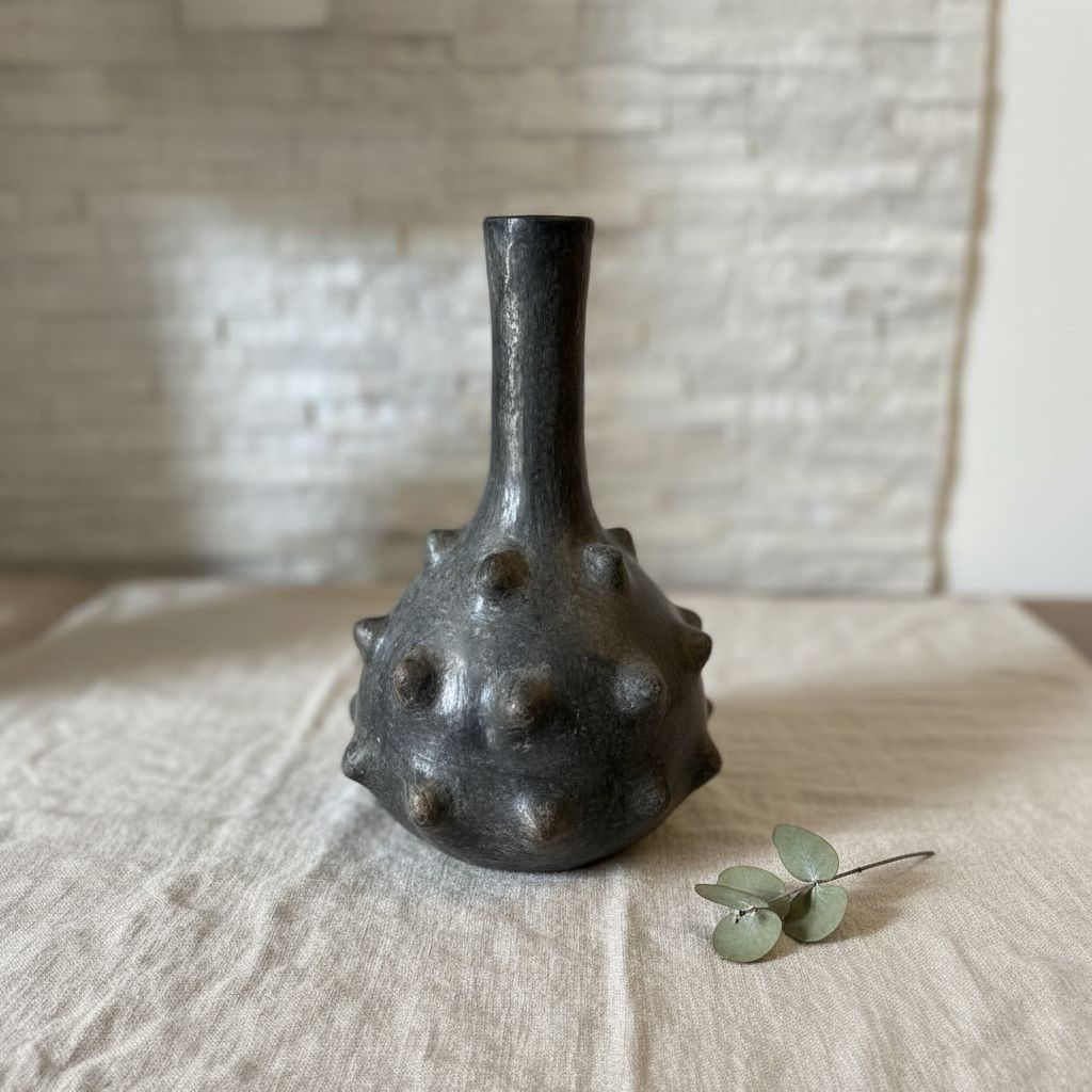 Vase noir en poterie Sajnen (32 cm)