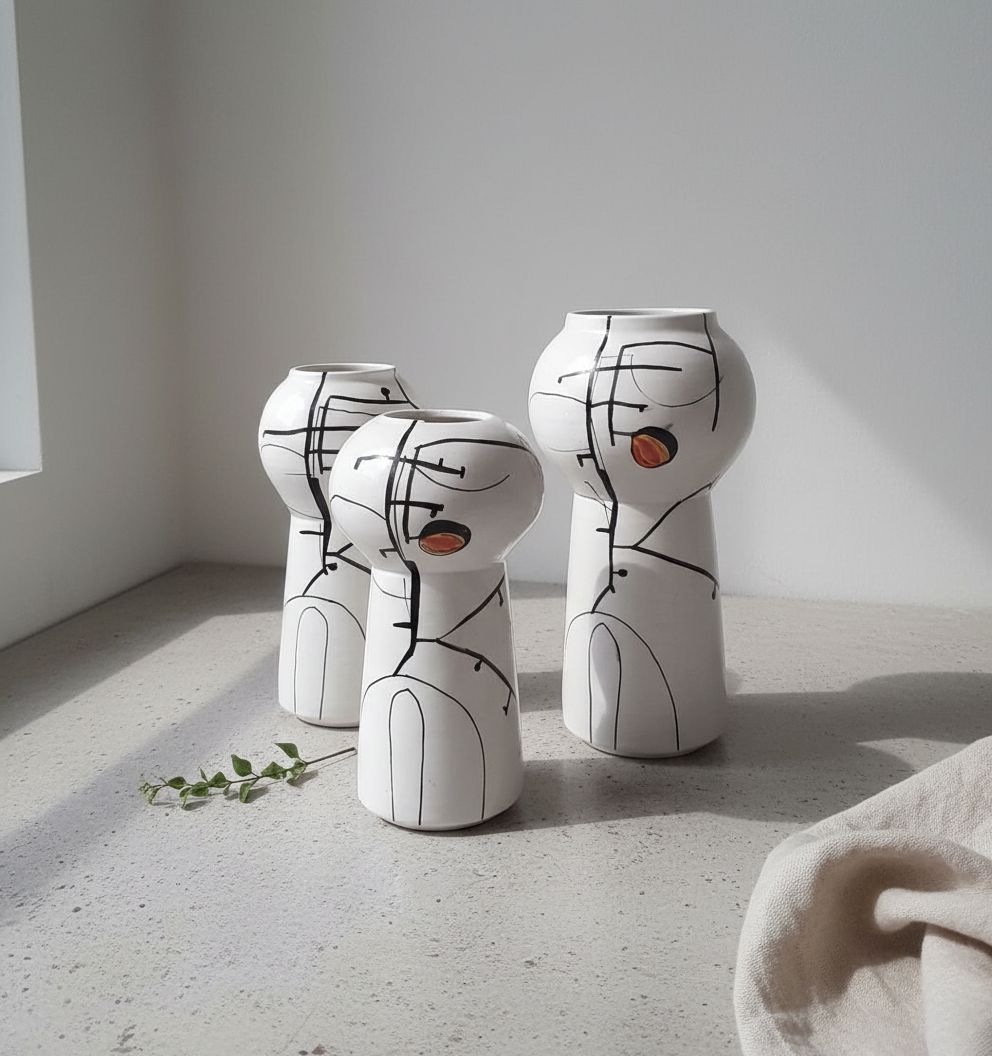 Vases modernes élégants en série de 3 pour un décor unique