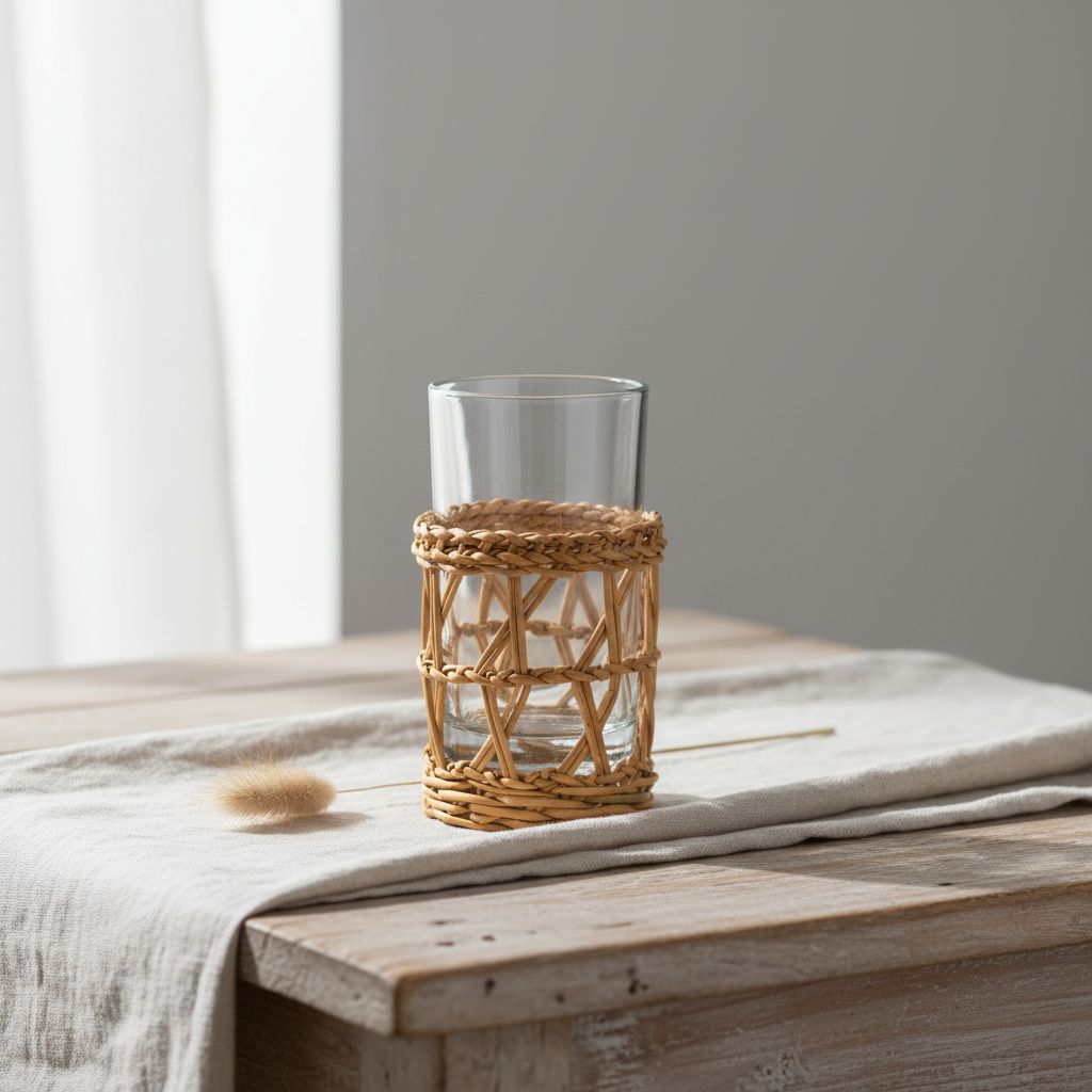 Verre avec porte-verre smar tressé