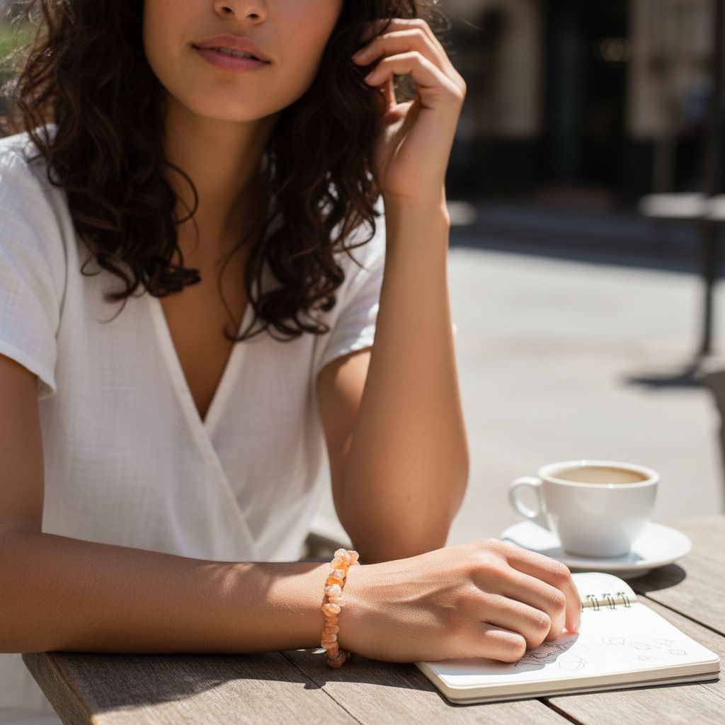 Bracelet pierres de soleil baroque élastique chic et lumineux