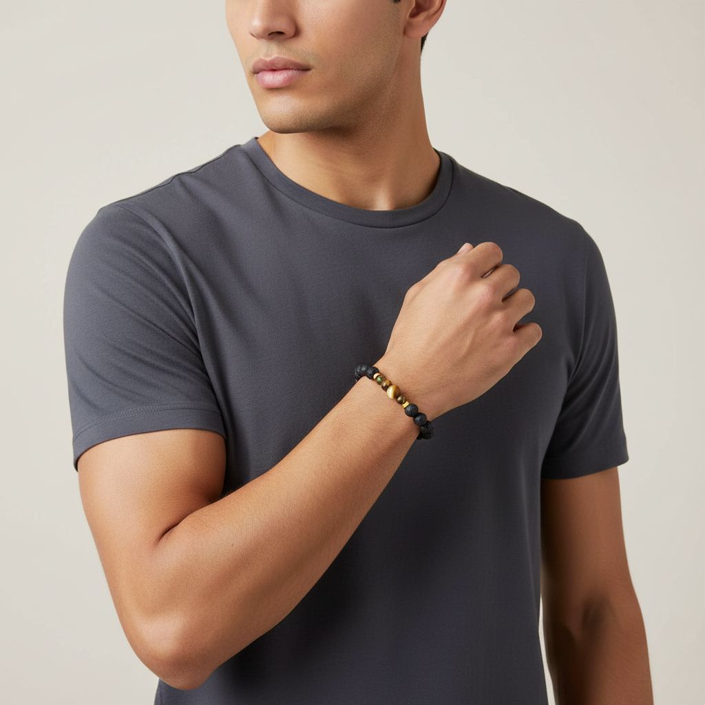 Bracelet homme en œil de tigre pour une allure irrésistible