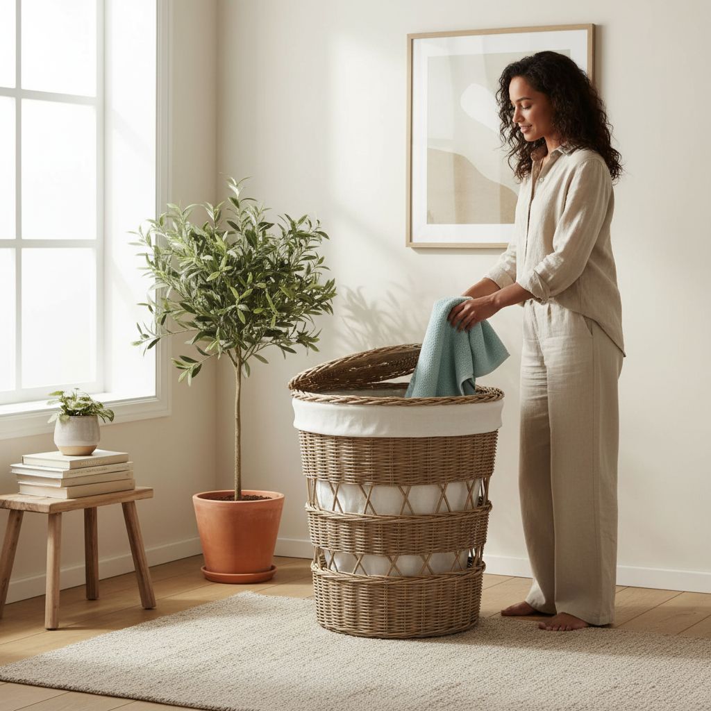 coffre en osier haut de gamme pour un rangement zen élégant