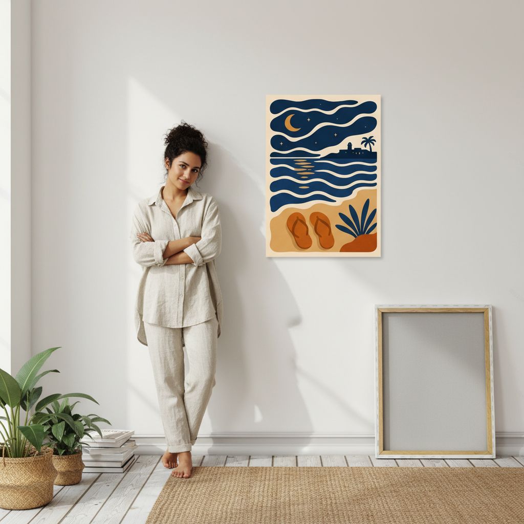 tableau plage décoratif 70 x 50 cm pour une ambiance unique