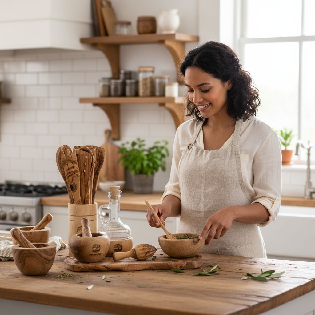 ustensiles bois d'olivier Coffret Signature Orf Zaytoun premium