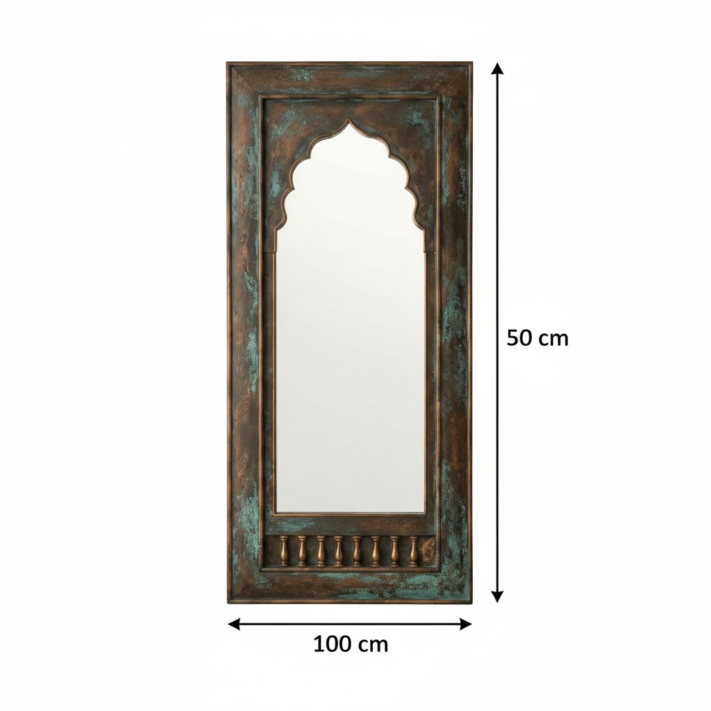 Miroir arabesque en bois patiné pour une touche élégante