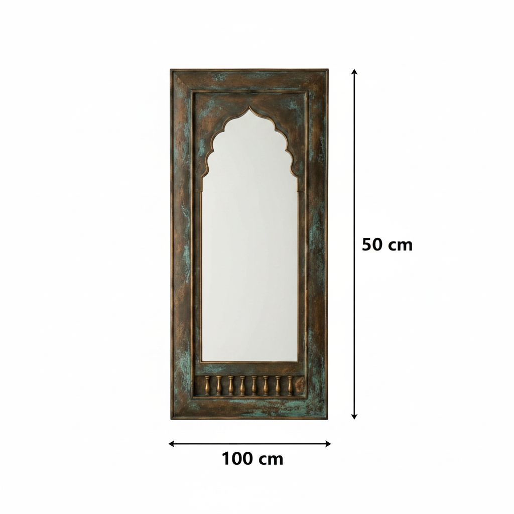 Miroir arabesque en bois patiné pour une déco élégante et unique