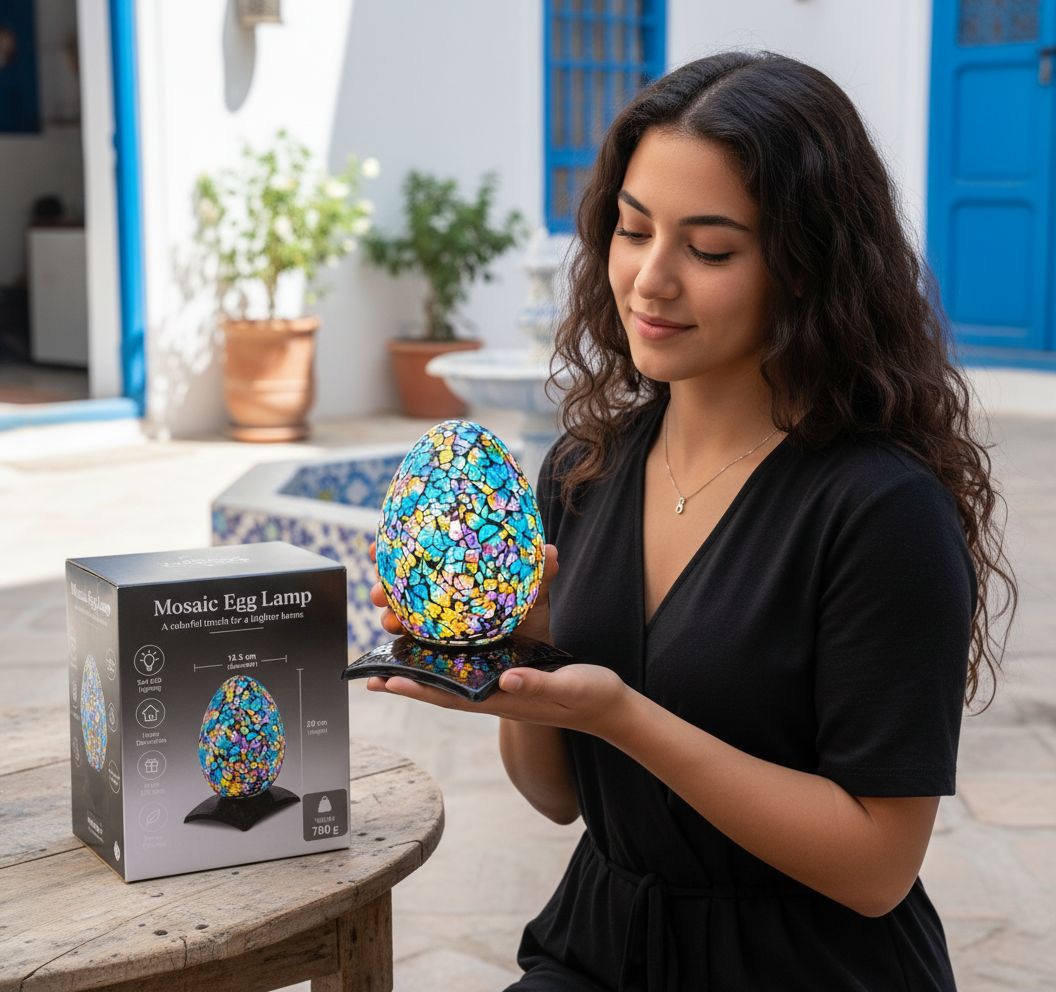 Lampe mosaïque artisanale tunisienne pour une ambiance unique