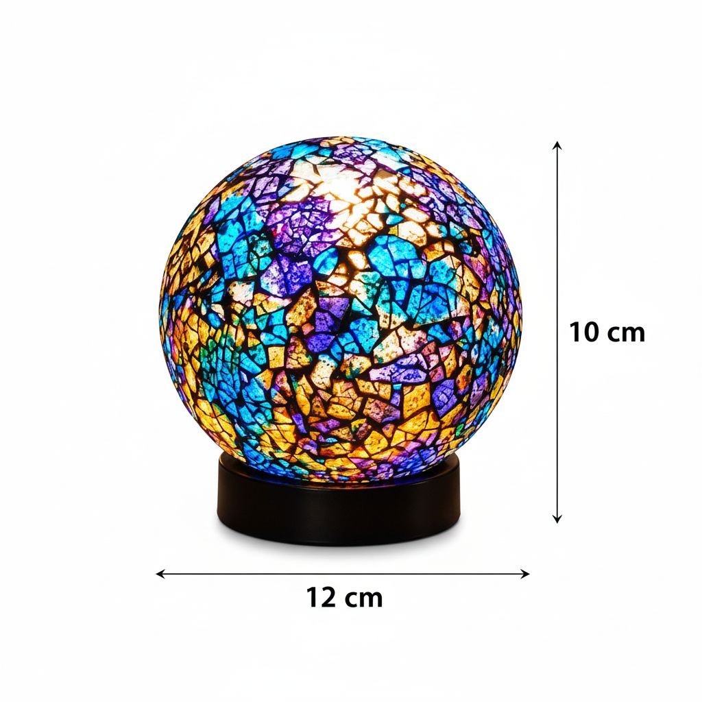 Lampe mosaïque tunisienne orange multicolore pour une ambiance magique