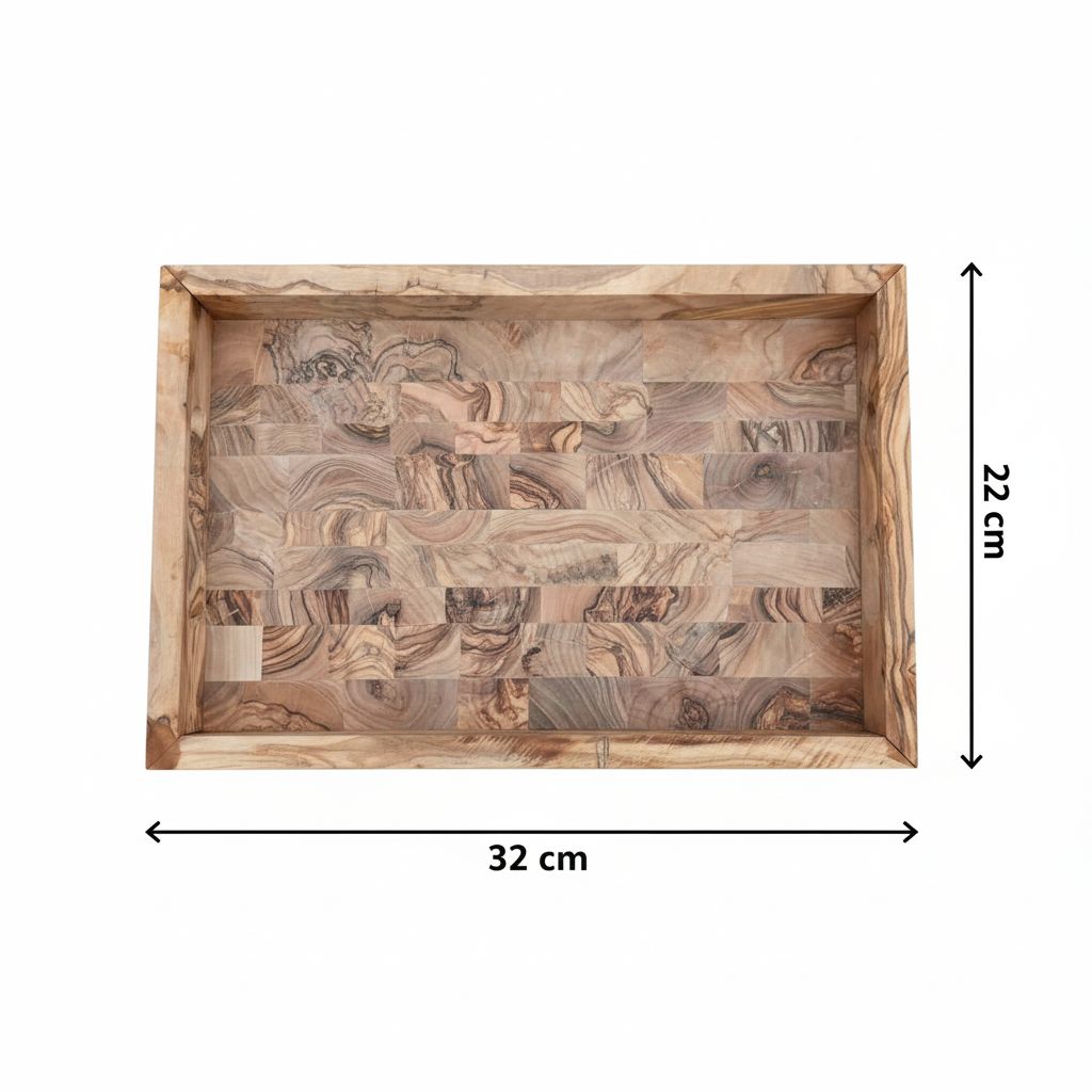 Plateau en bois d'oliviers chic et unique pour votre table