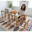 Table gigogne motif exclusif en bois marron tendance 50x50 cm