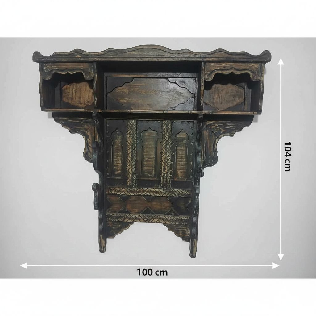 Étagère en bois arabe design unique pour un intérieur raffiné