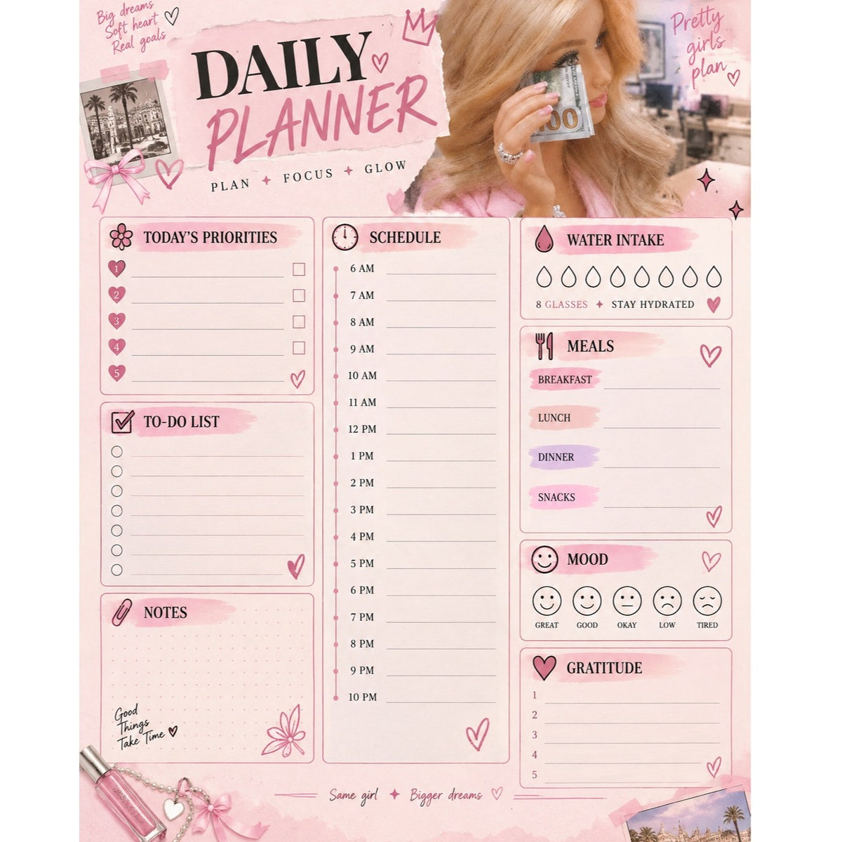 Planificateur quotidien esthétique pour une vie inspirante et organisée