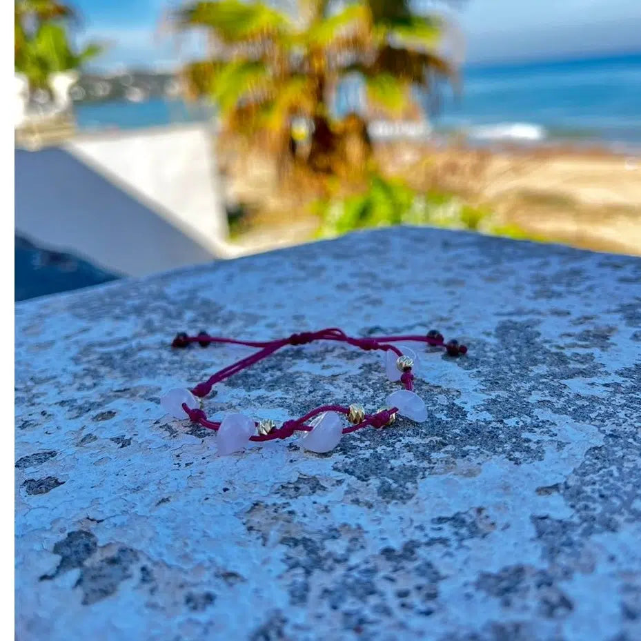 Bracelet ajustable en pierre rose pour un style unique et chic