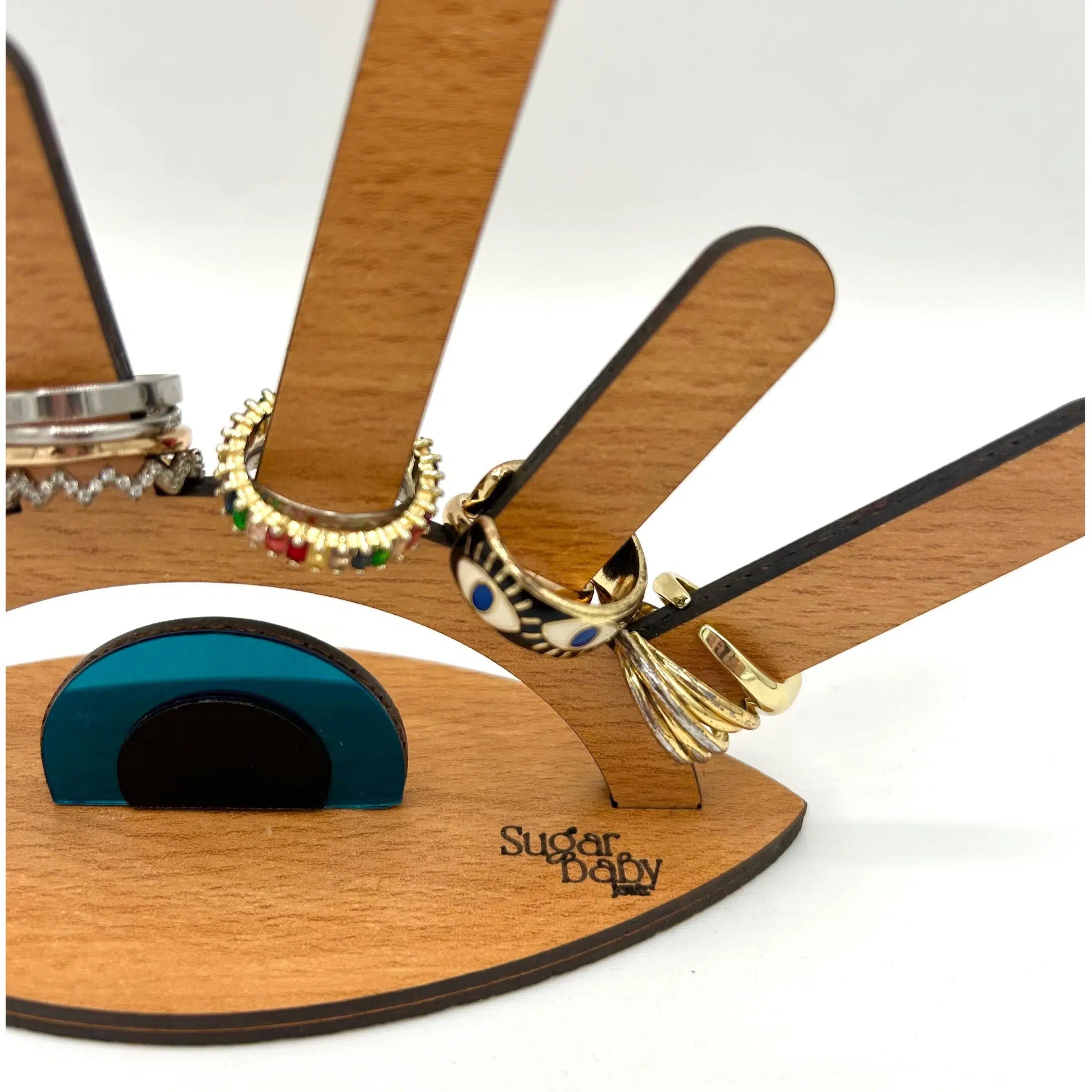 Porte-bagues en bois mdf design œil