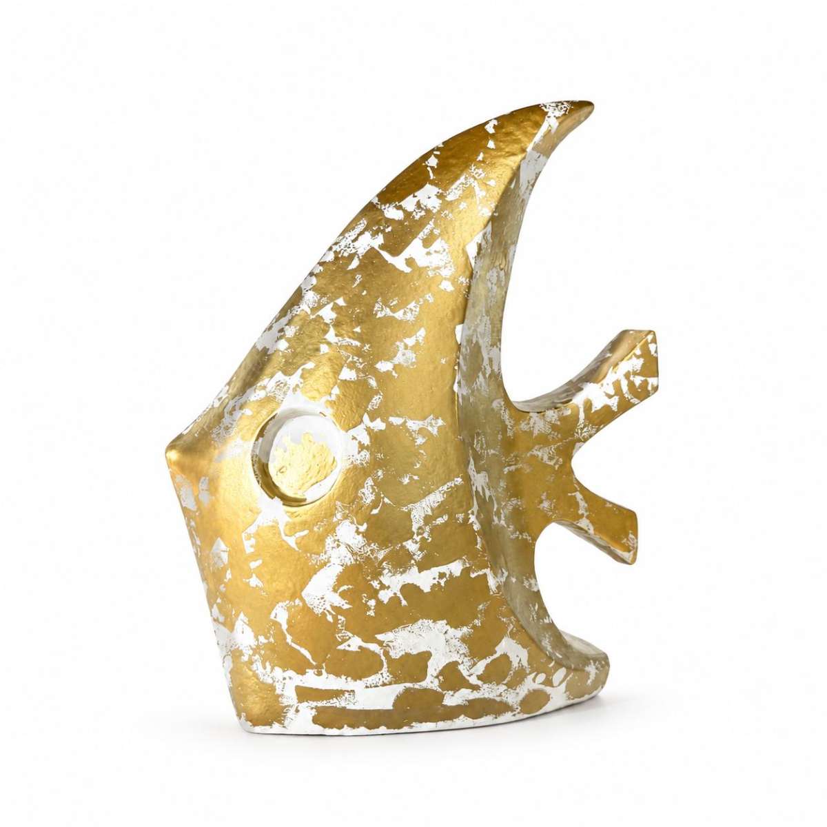 sculpture poisson blanche et dorée pour un décor chic et élégant