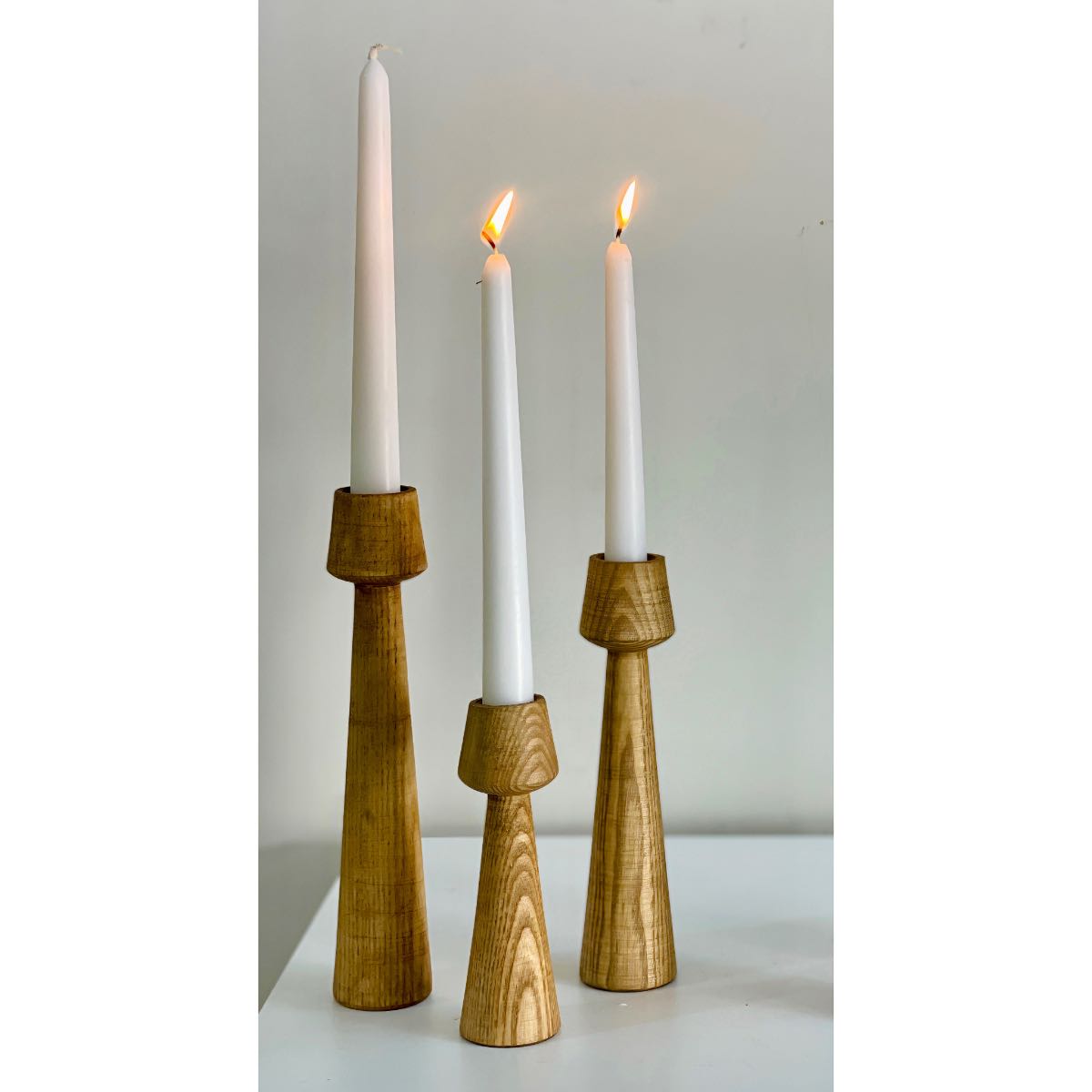 Porte bougie bois en frêne design naturel pour une ambiance chaleureuse