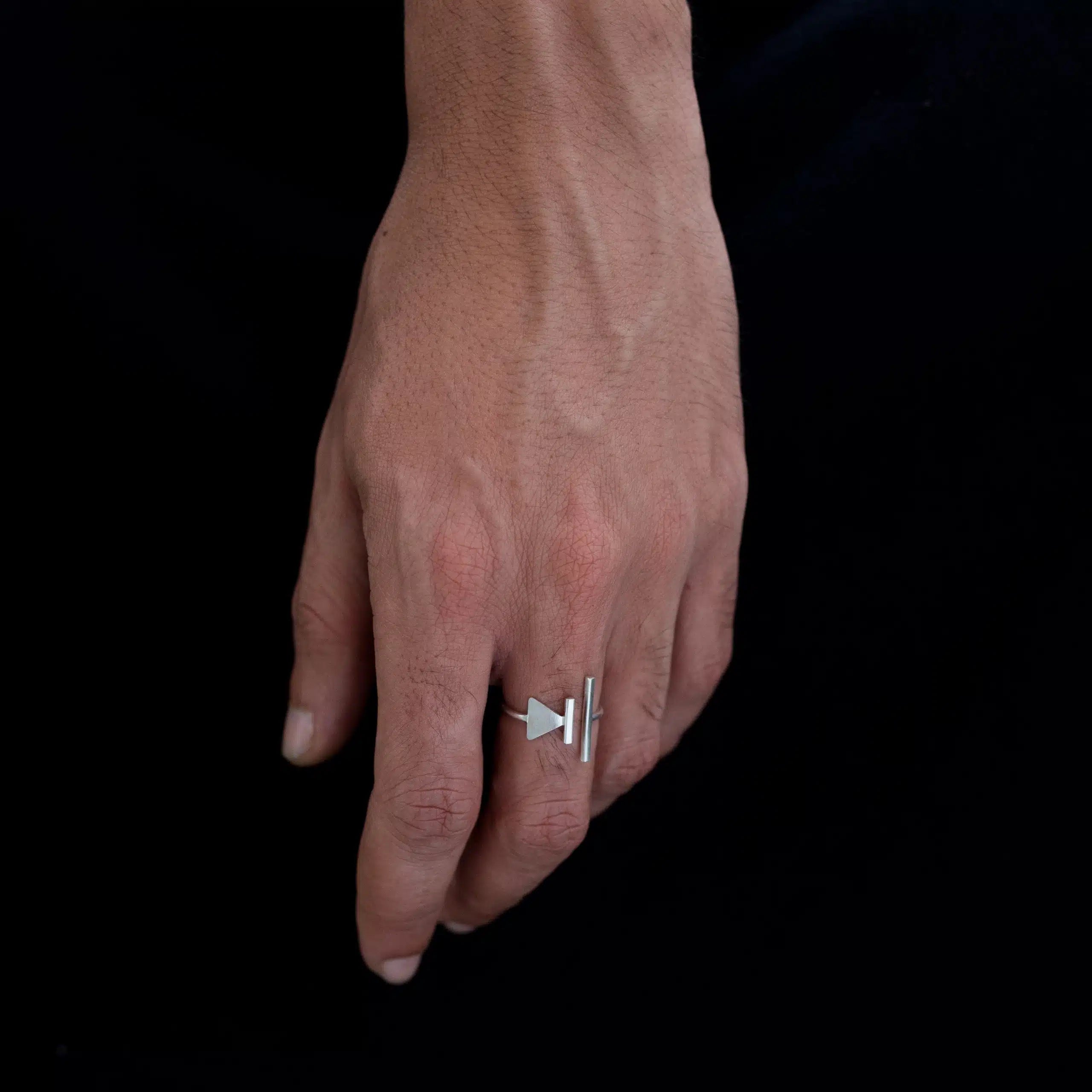 Bague minimaliste fait main en argent 925