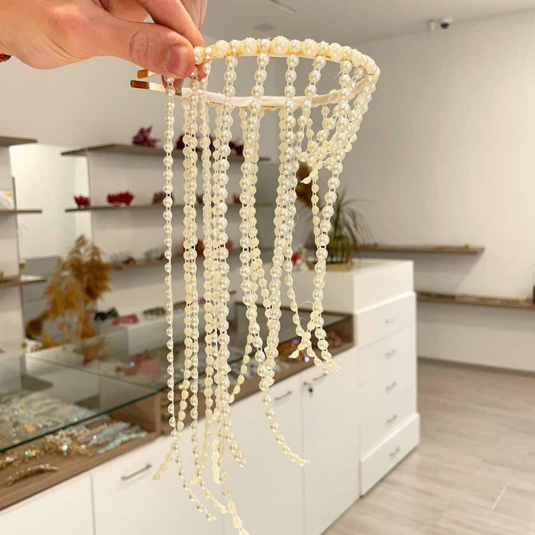 Bandeau Festif en Strass Blanc - artisanat Tunisien fait main | ILEYCOM