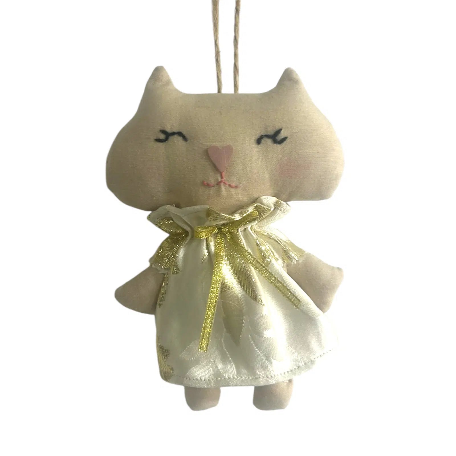 Doudou chat artisanal avec robe