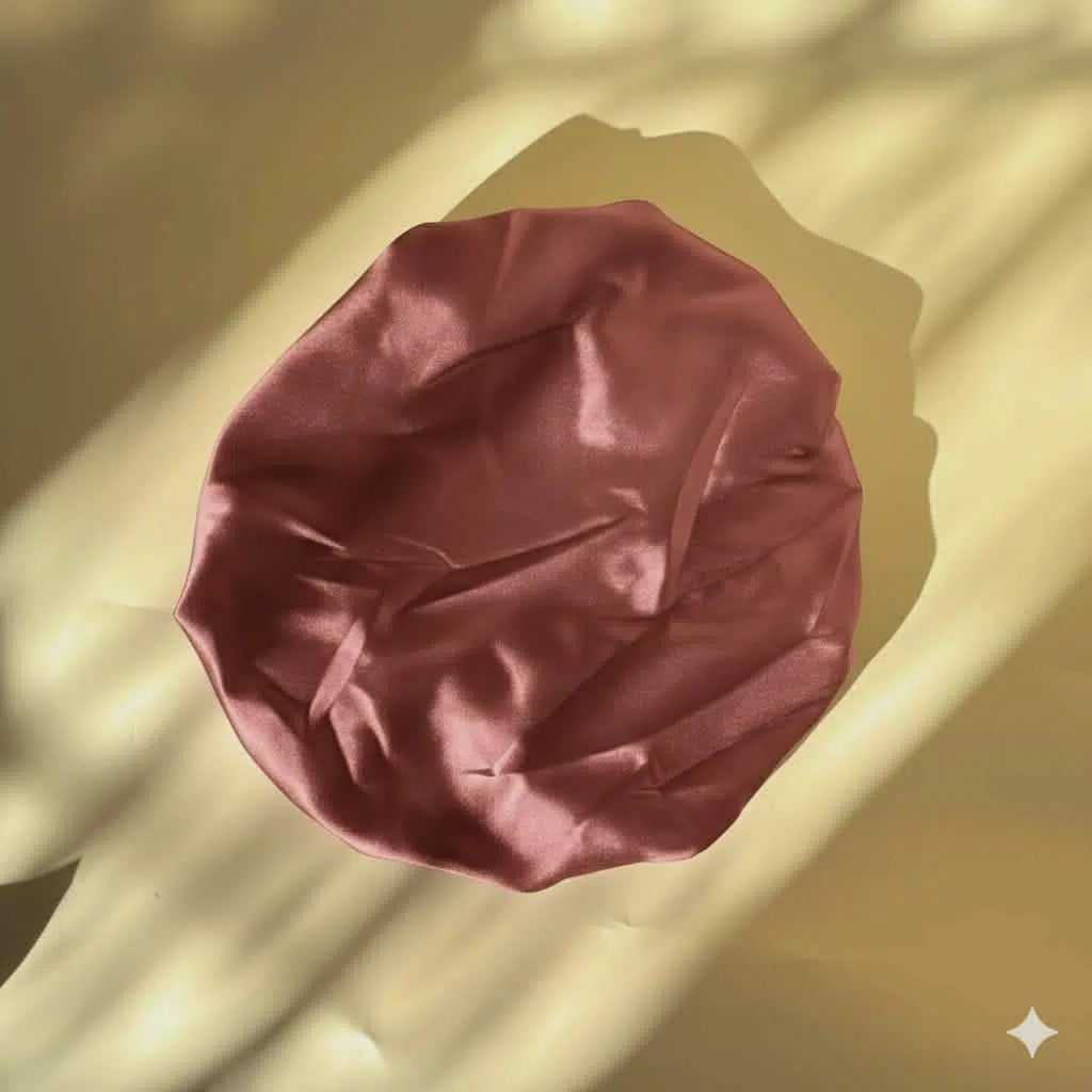Bonnet Nuit Satin Luxe Marron - Confort et Protection Cheveux