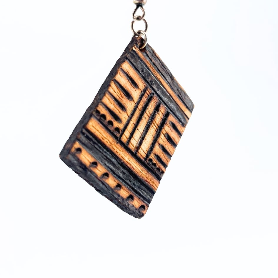 Boucles d'oreille en bois - artisanat Tunisien fait main | ILEYCOM