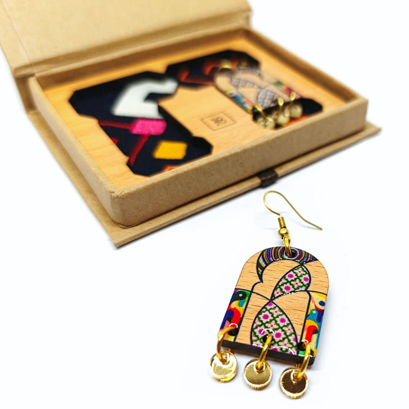 Boucles d'oreilles berbères en bois Medina Art - artisanat Tunisien fait main | ILEYCOM