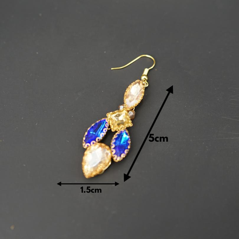 Boucles d'oreilles de mariage bleu, bijoux de mariée, Boucles d’oreilles en form - artisanat Tunisien fait main | ILEYCOM