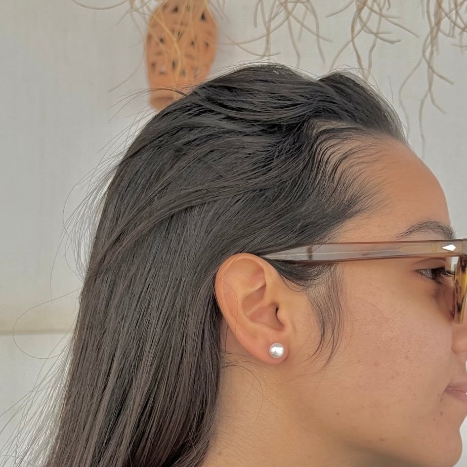 Boucles d’oreilles en argent 925 – Perles naturelles Rose et Blanche (0,8 cm) - artisanat Tunisien fait main | ILEYCOM