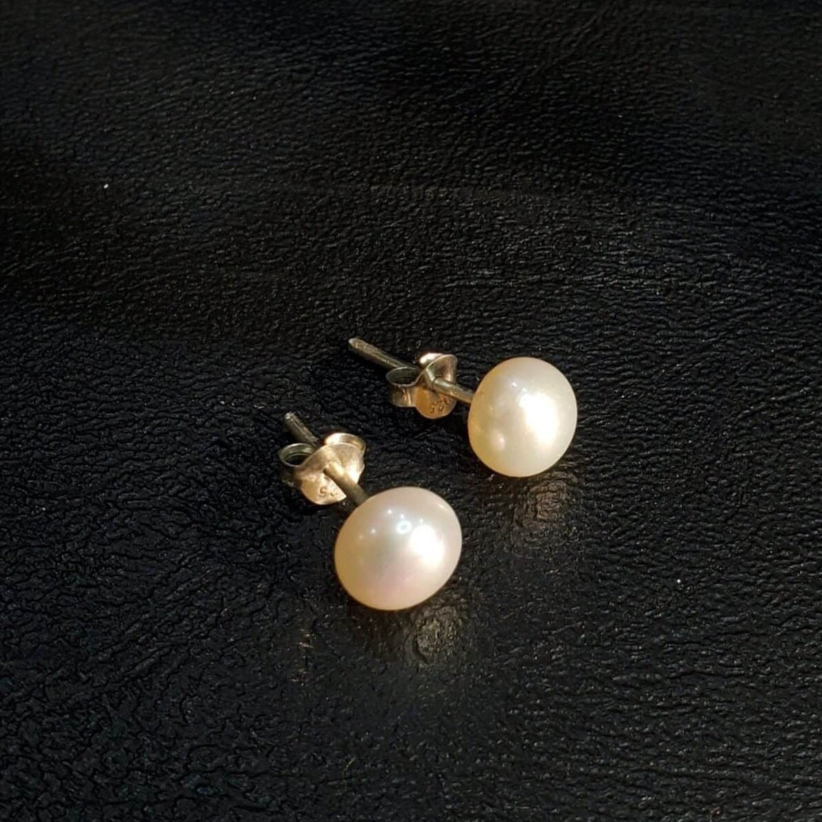 Boucles d’oreilles en argent 925 – Perles naturelles Rose et Blanche (0,8 cm) - artisanat Tunisien fait main | ILEYCOM