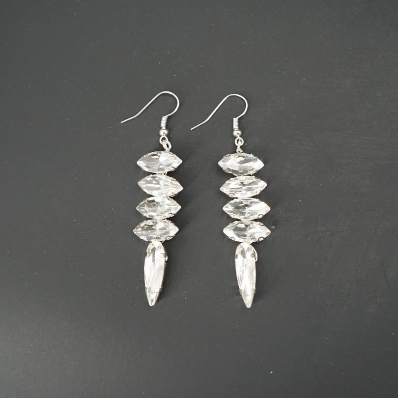 Boucles d'oreilles en forme de larme, boucles d'oreilles en cristal et perles, b - artisanat Tunisien fait main | ILEYCOM