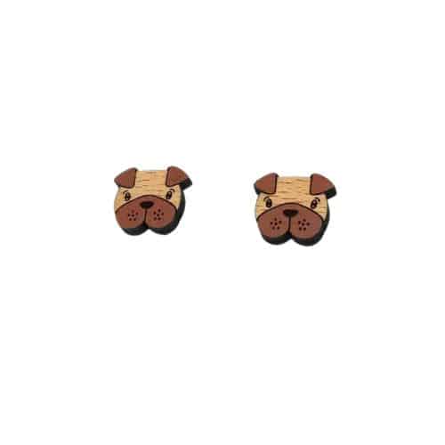 Boucles d'oreilles "Petit Chien" en bois - artisanat Tunisien fait main | ILEYCOM