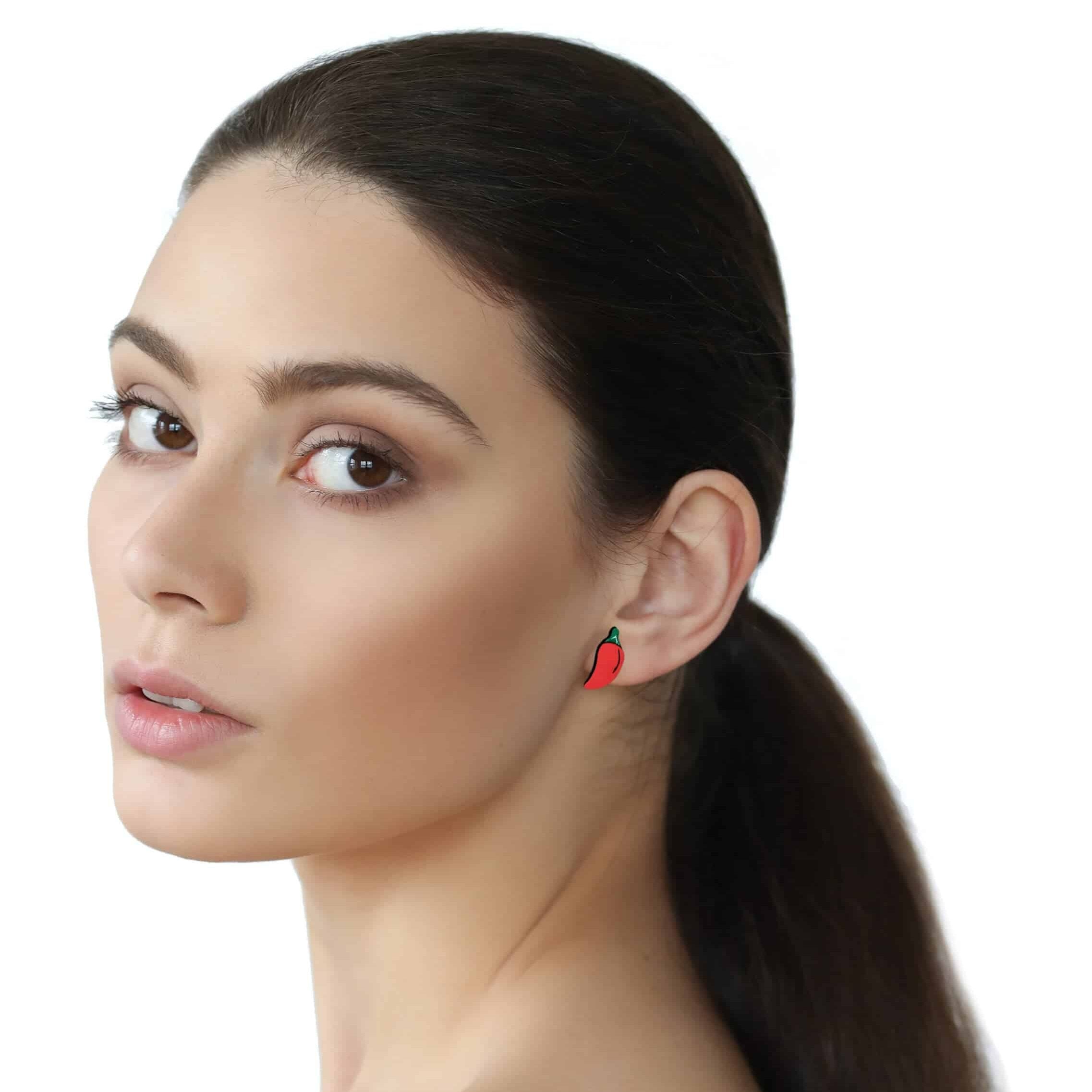 Boucles d’Oreilles Piment Rouge "Felfel" en Bois – Audace et Originalité - artisanat Tunisien fait main | ILEYCOM