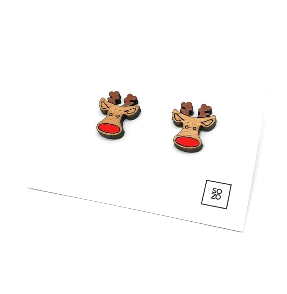 Boucles d’oreilles "Renne" en bois – Esprit festif et artisanat unique - artisanat Tunisien fait main | ILEYCOM