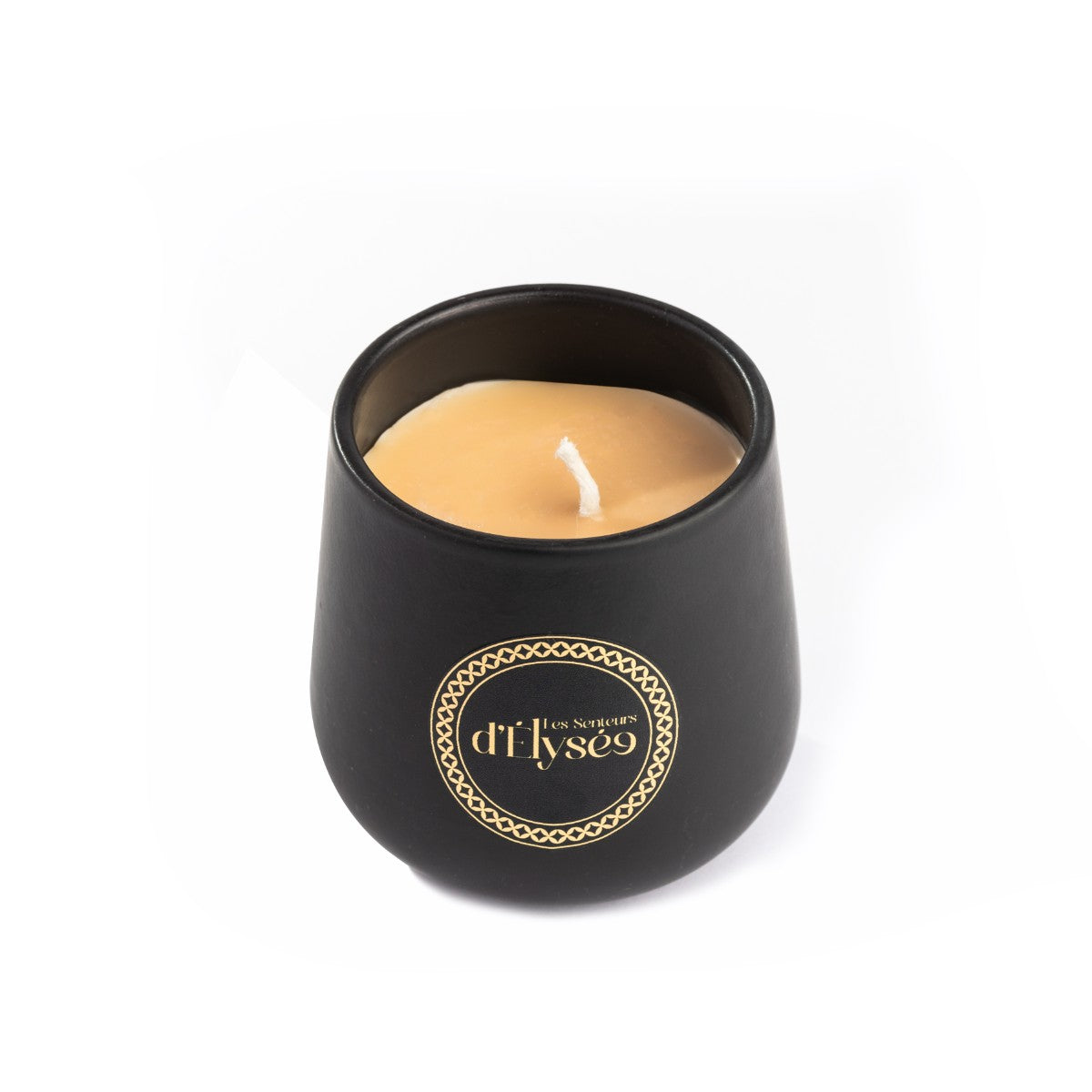 Bougie parfumée en céramique noire et blanche pour une ambiance élégante