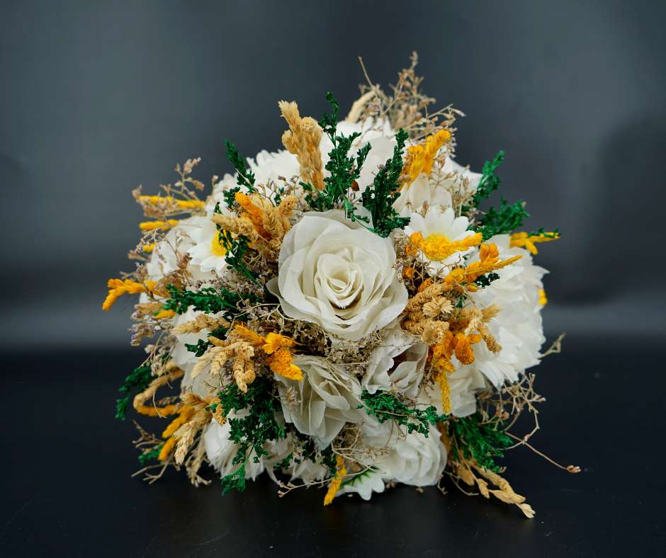 Bouquet de fleurs Blanche mariage - artisanat Tunisien fait main | ILEYCOM