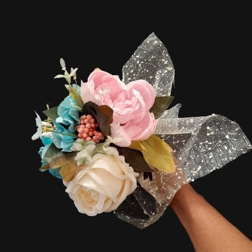 Bouquet de fleurs mariage multi-couleurs - artisanat Tunisien fait main | ILEYCOM