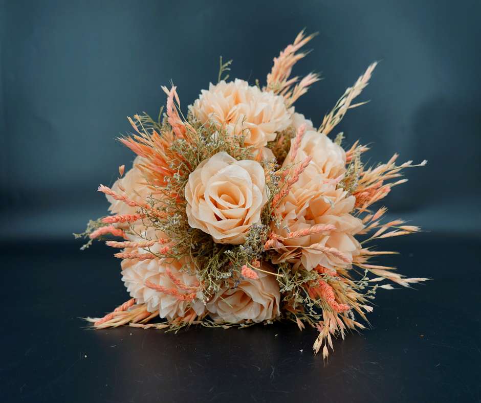 Bouquet de fleurs Rose saumon mariage - artisanat Tunisien fait main | ILEYCOM