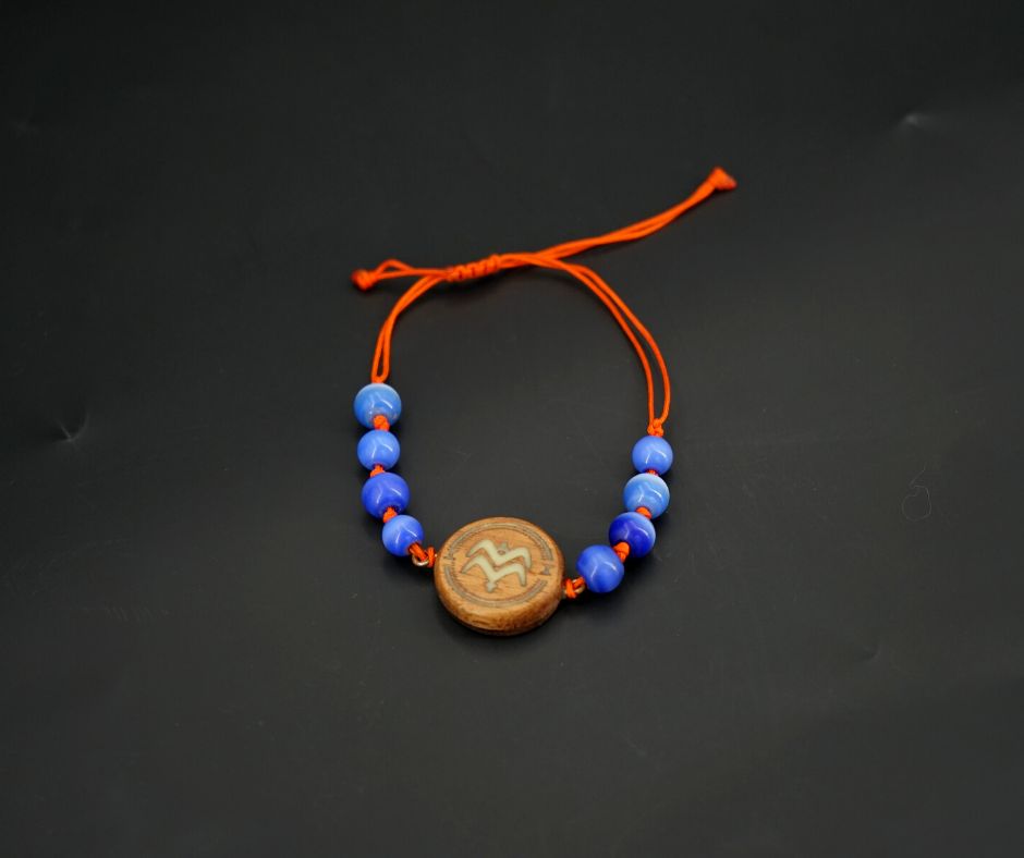 Bracelet en cordon et bois de noyer - artisanat Tunisien fait main | ILEYCOM