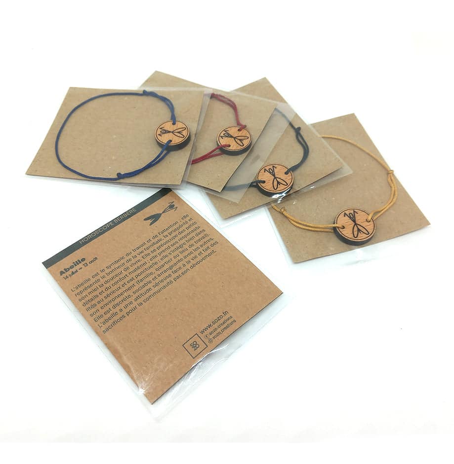 Bracelet horoscope berbère - Abeille (14 juillet => 13 Août) - artisanat Tunisien fait main | ILEYCOM
